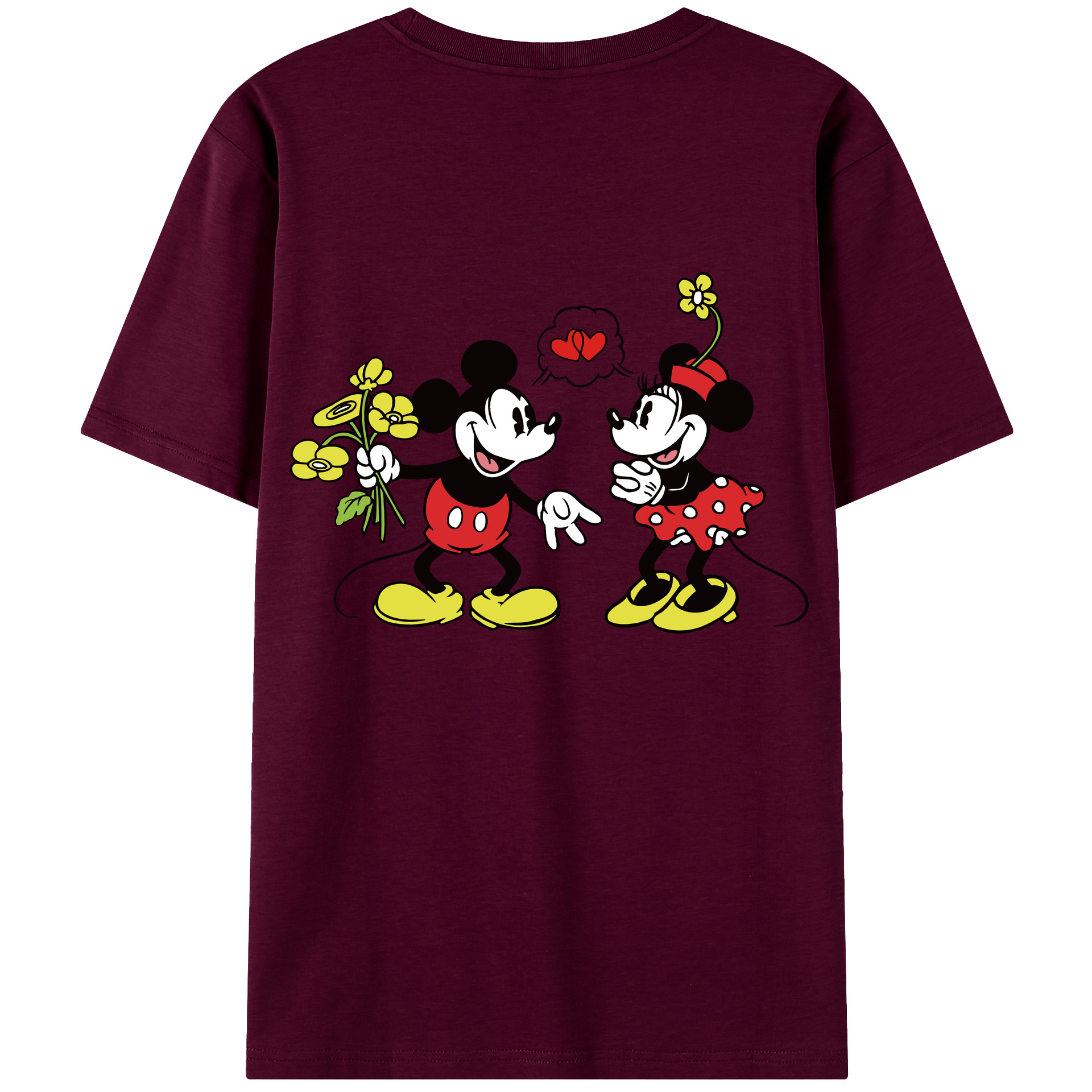 （画像用） ミッキーマウス Mickey Mouse レディース半袖Tシャツ(バックプリント)